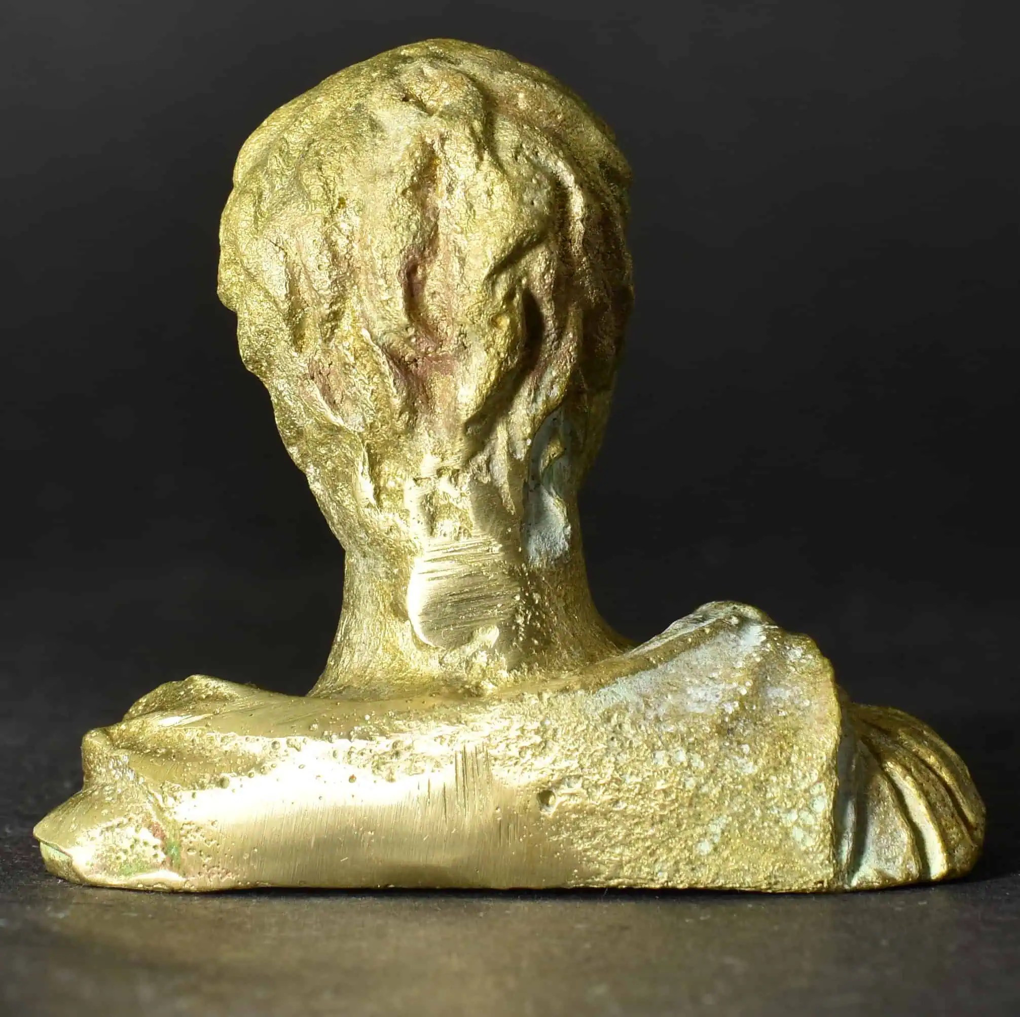 Julius Caesar statuette angle six solid bronze bust