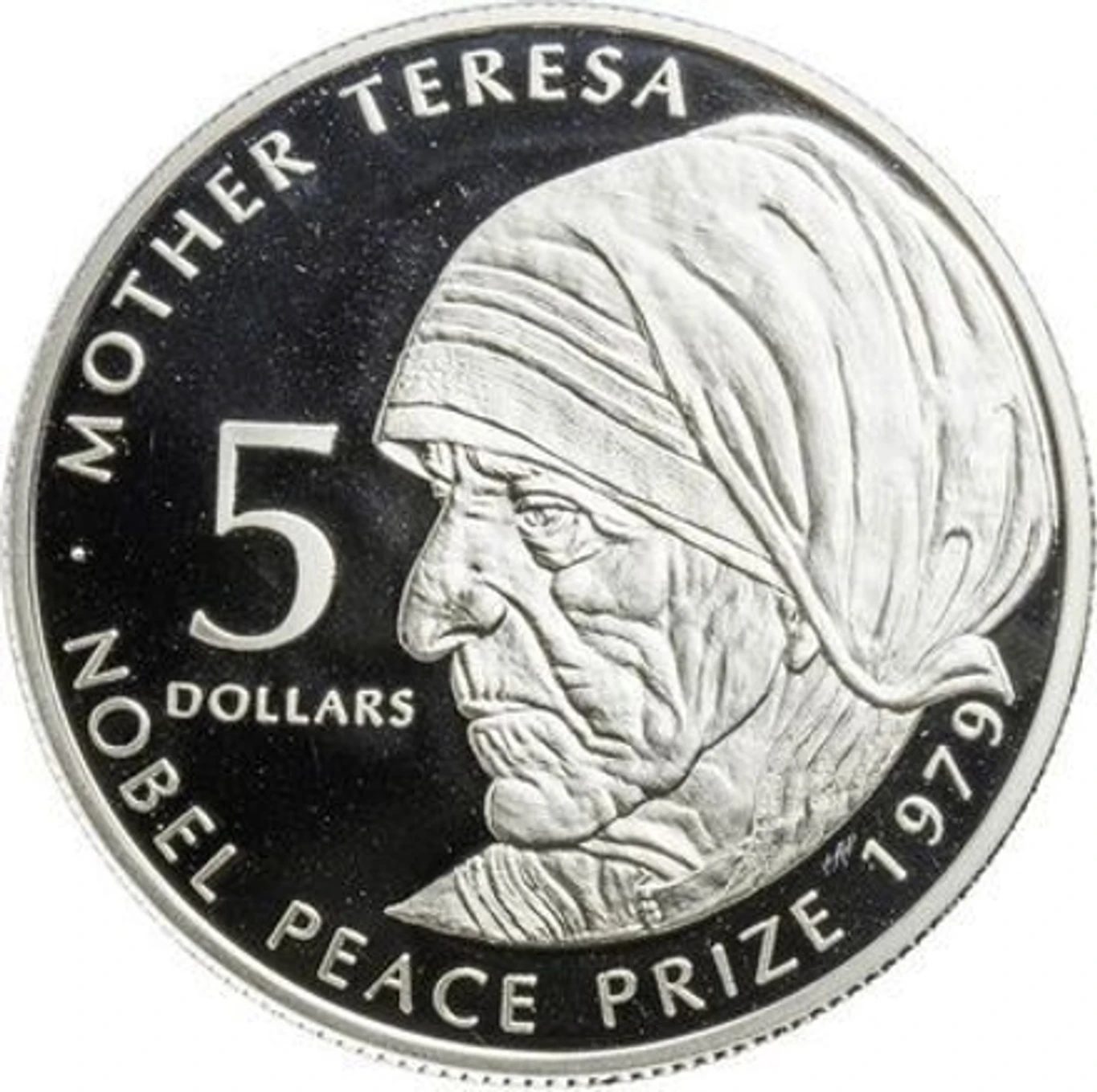 Reproduction Coin – Cook Islands 5 Dollars - Elizabeth II Mother Teresa 2002 Silver Plated Commemorative UNC Coin