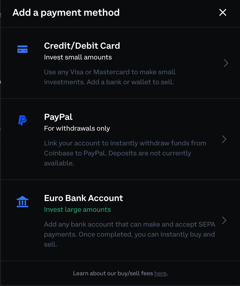 3. Select “Add Payment Method” and click on “PayPal”;