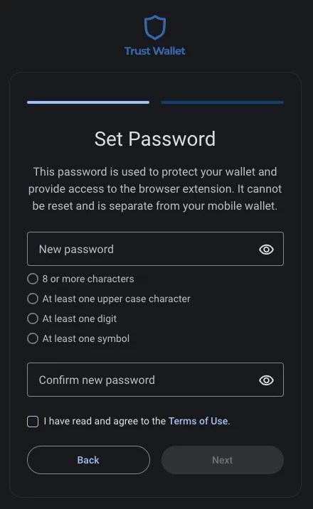 Step 2.2. Importing an Existing Trust Wallet*