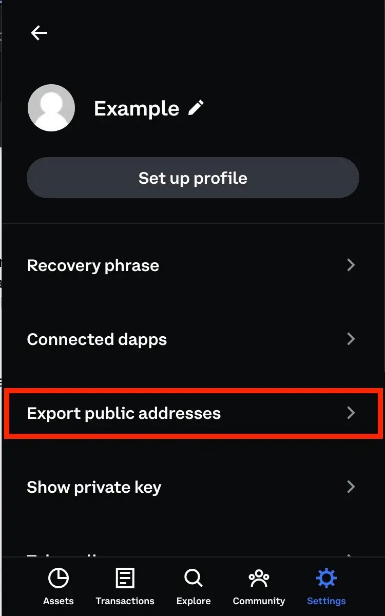 Step 1: Copy your Coinbase Wallet Address