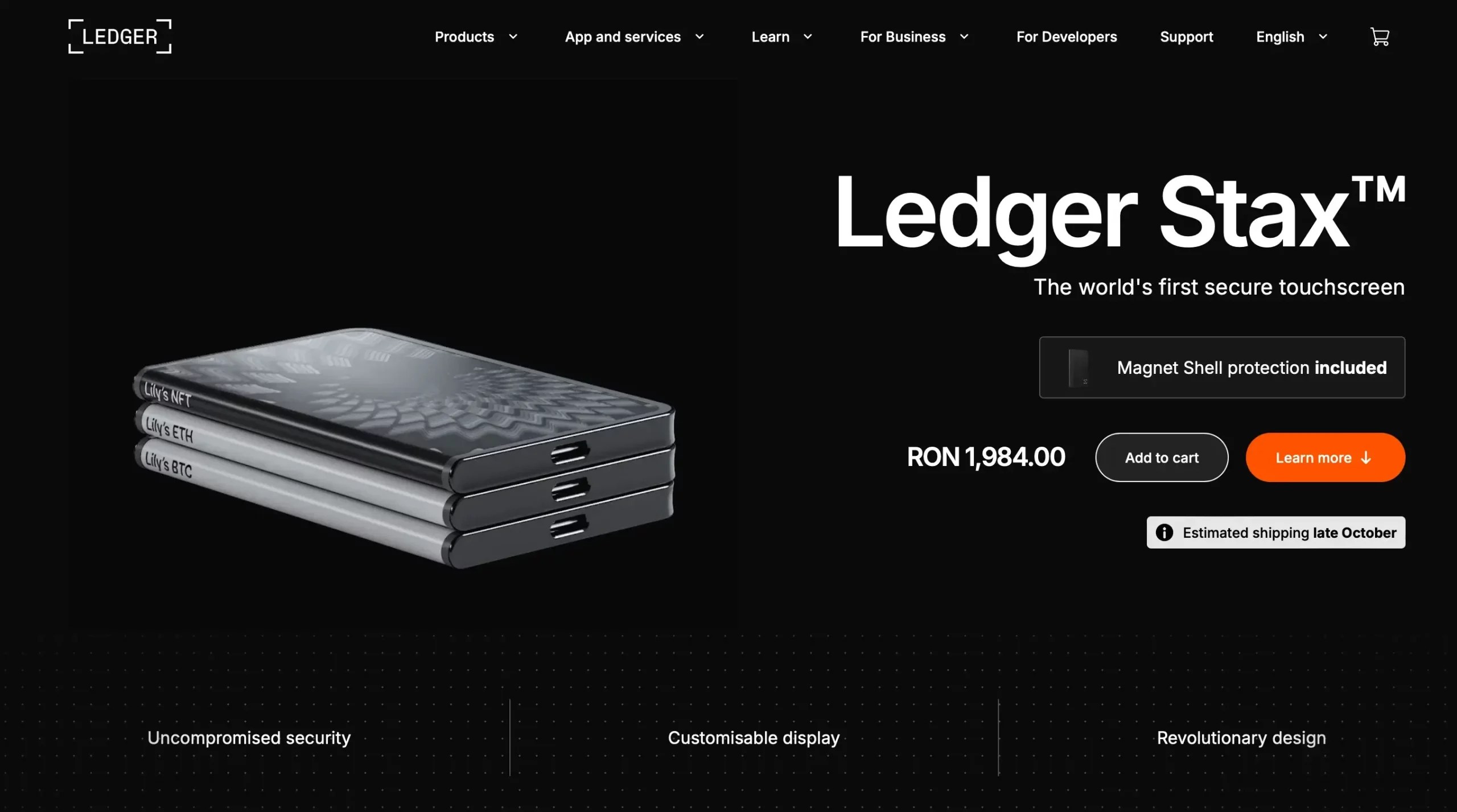 5. Ledger Stax - Best Cold Wallet for Its Advanced Features