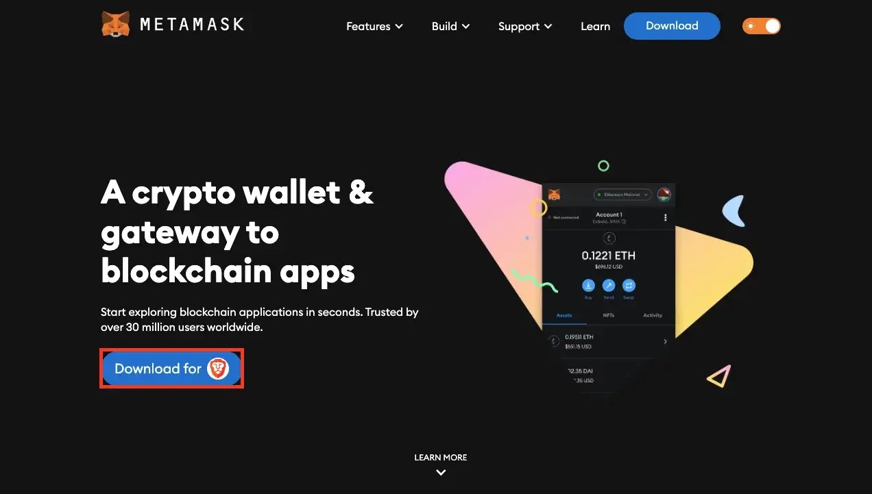 Step 1.1. Visit metamask's Website and Download