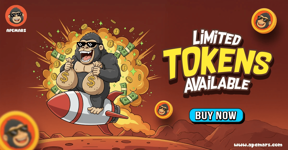 ApeCoin Rallies 4%, Apeing Builds Early Buzz, and APEMARS 32,000% Upside in Focus