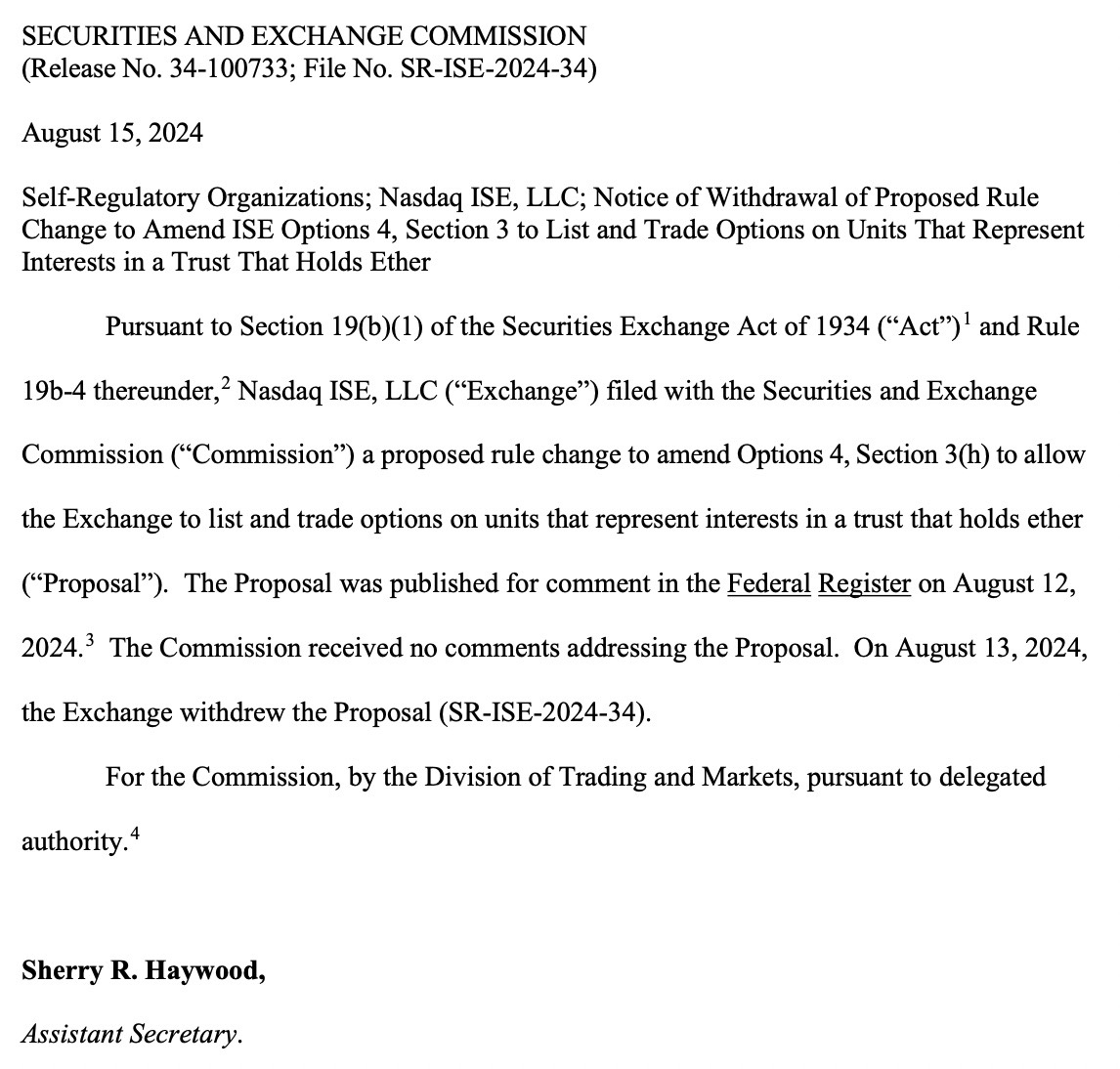 Nasdaq SEC Filing