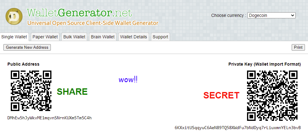 One of the most popular options for keeping your dogecoin and bitcoin safe is something called a paper wallet. Bitcoin Converter Dogecoin Wallet