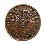 Vermontis 1785 coin replica. Coins of Our Past, made in USA