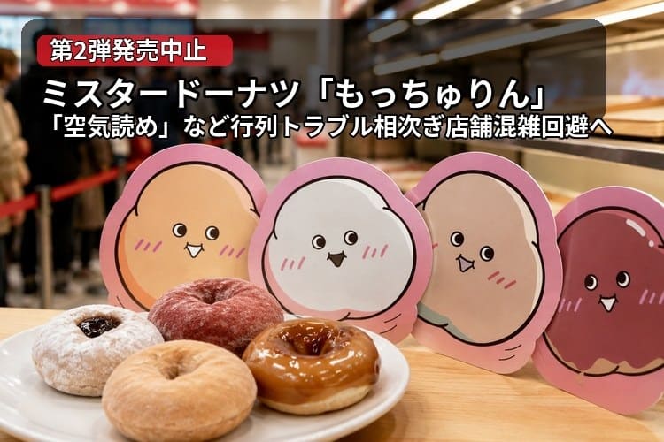 ミスタードーナツ「もっちゅりん」第2弾発売中止 「空気読め」など行列トラブル相次ぎ店舗混雑回避へ