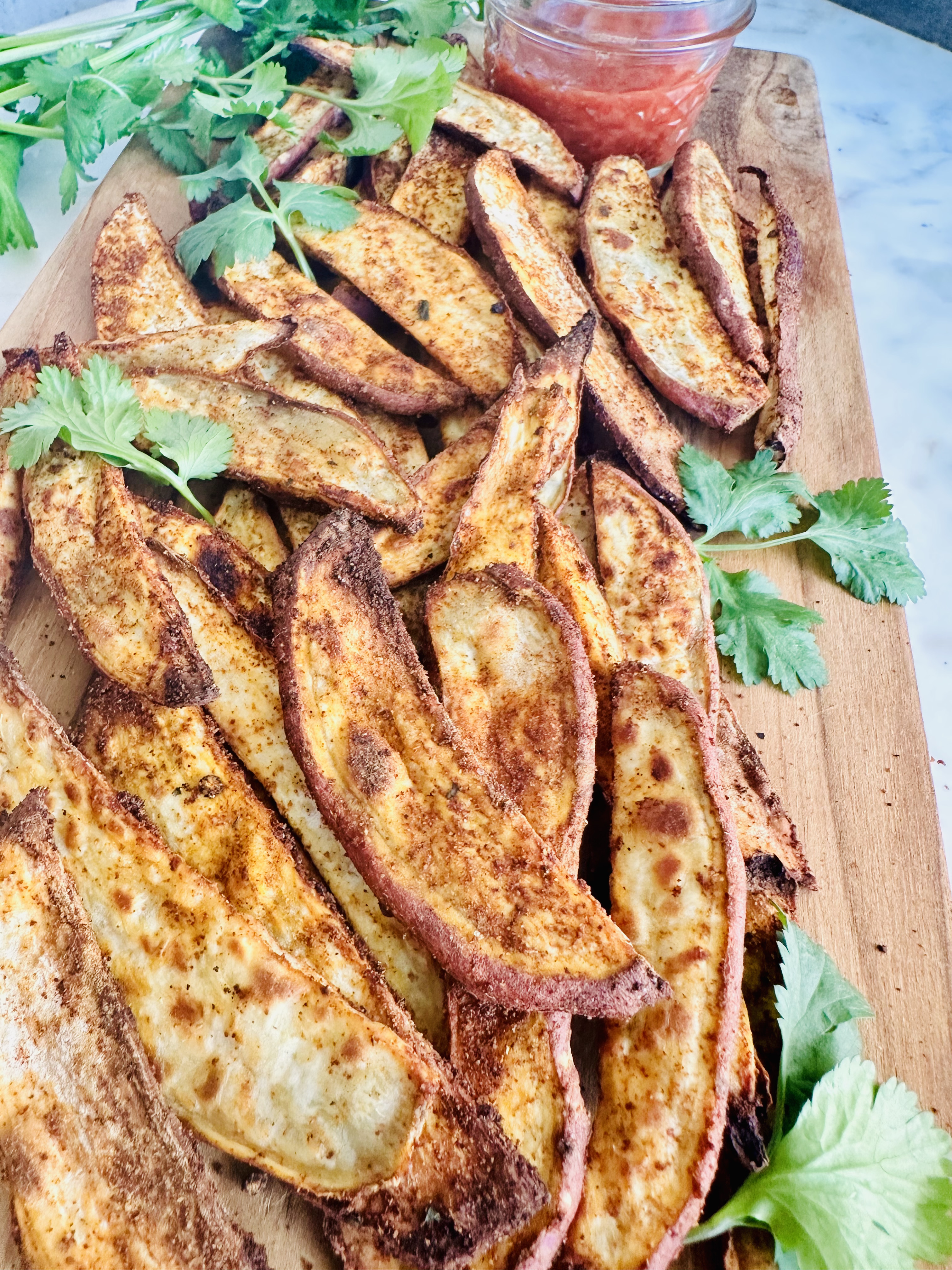 Baked Jerk Sweet Potato Fries