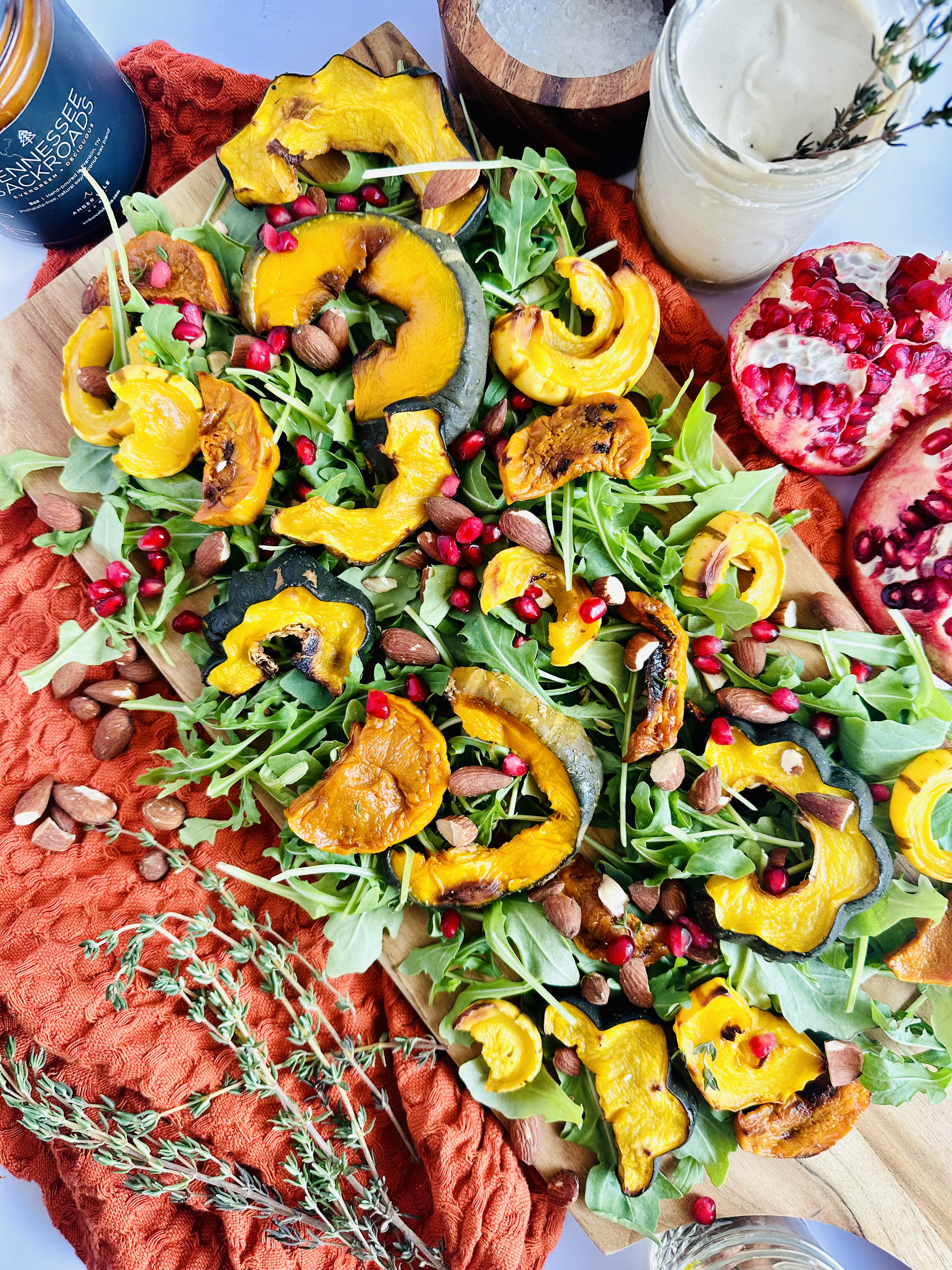 Healthy Squash Salad with Maple Tahini Dressing