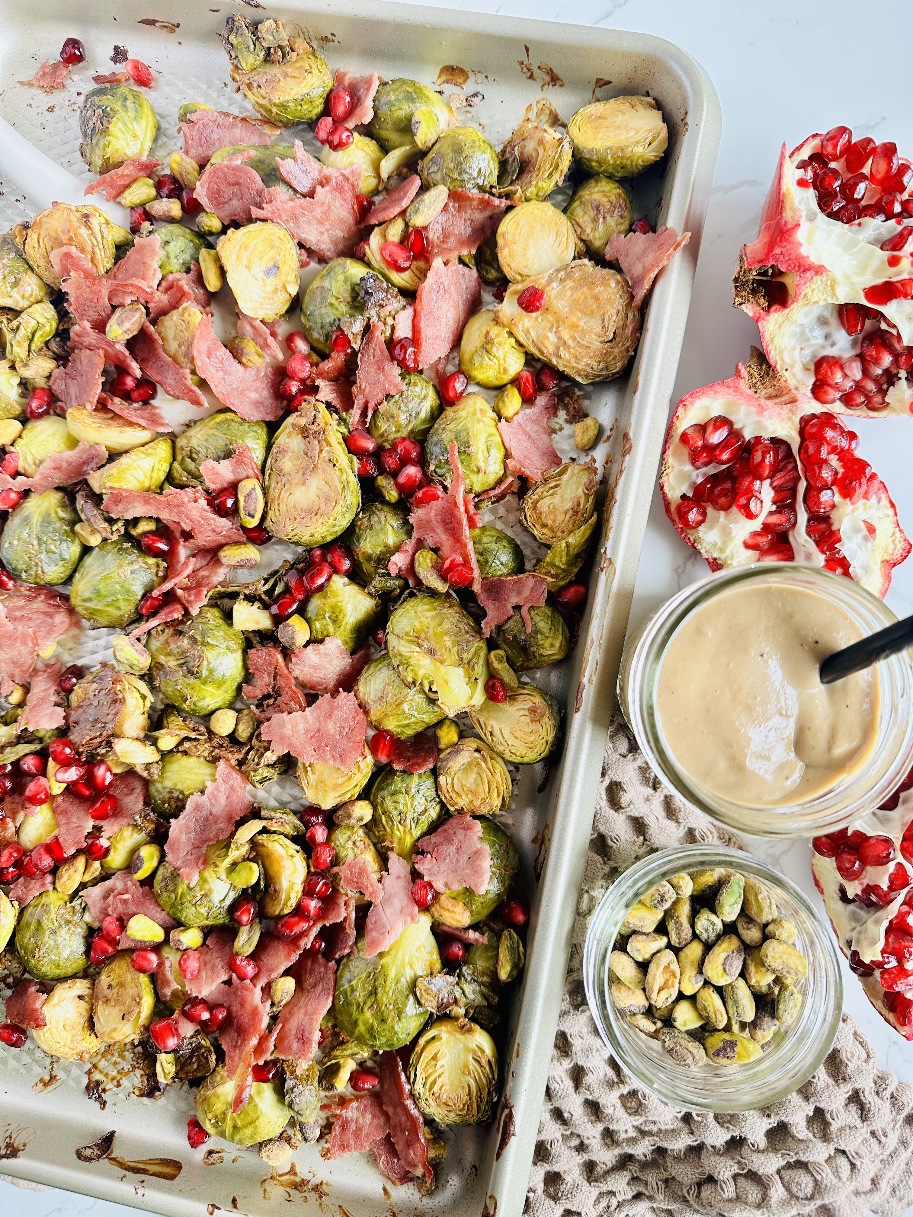 Crispy Brussel Sprouts with Maple Balsamic Dressing