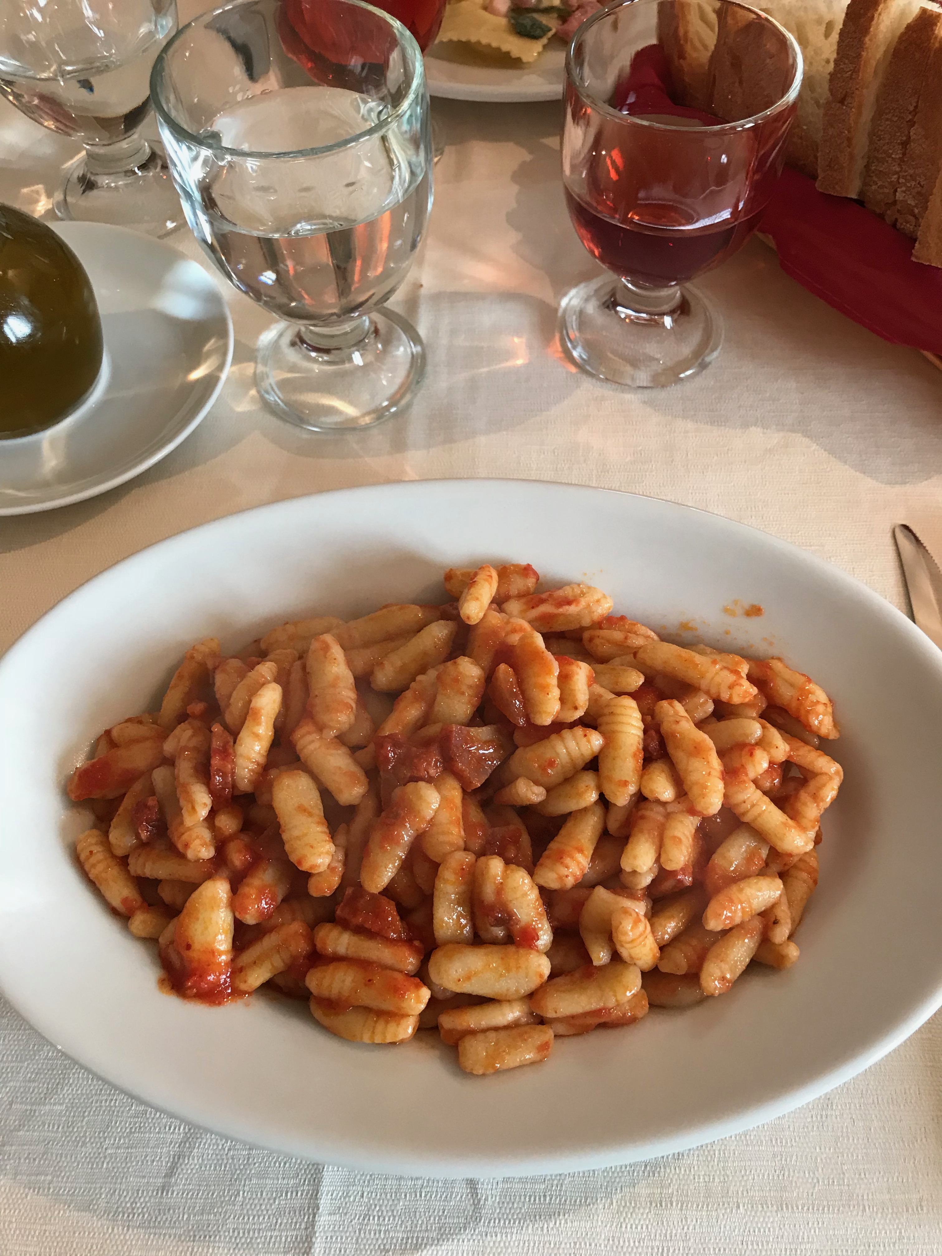 Cavaletti with salami and sauce