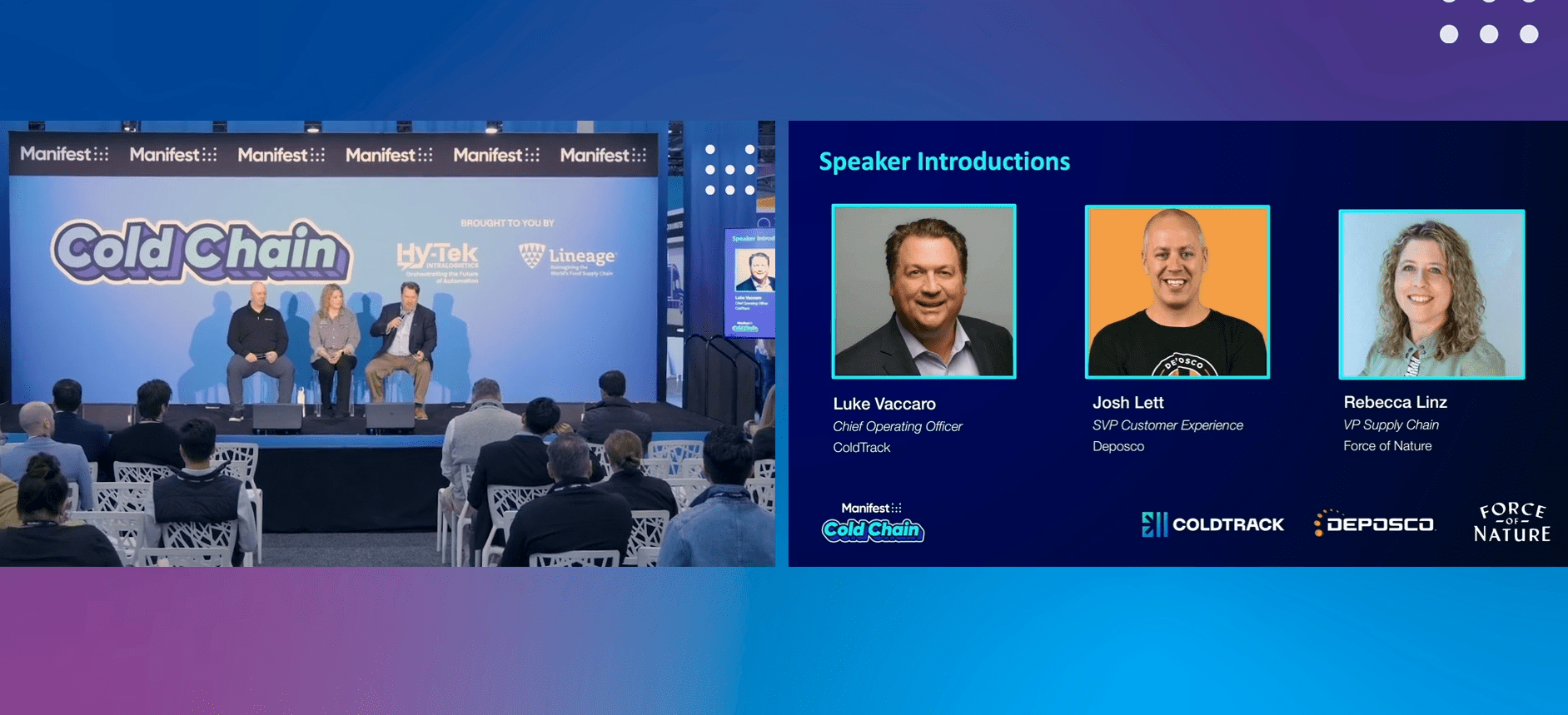 The ColdTrack Manifest Panel Introduction