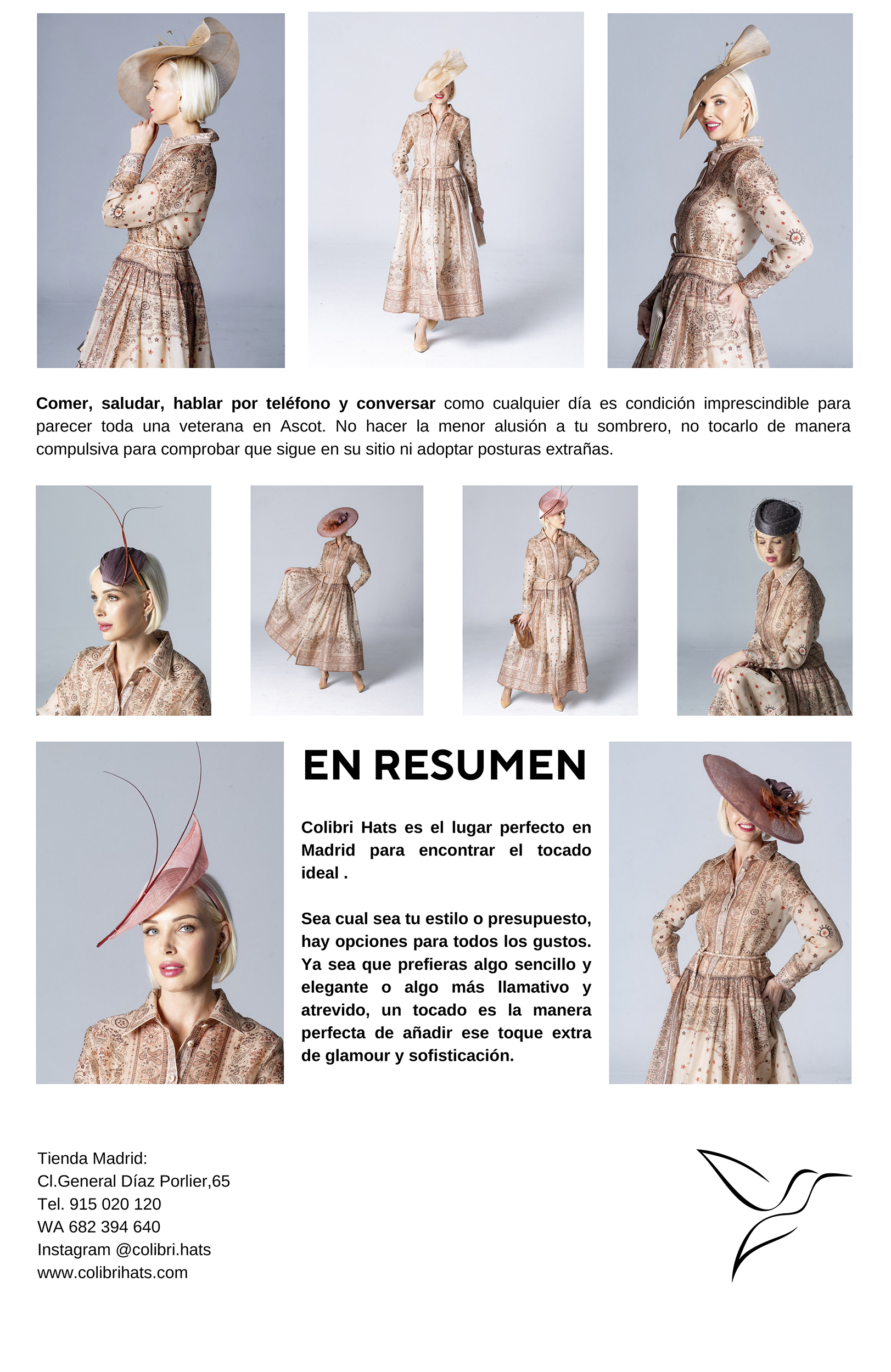 Pamelas y Tocados Guía de estilo Colibri Hats