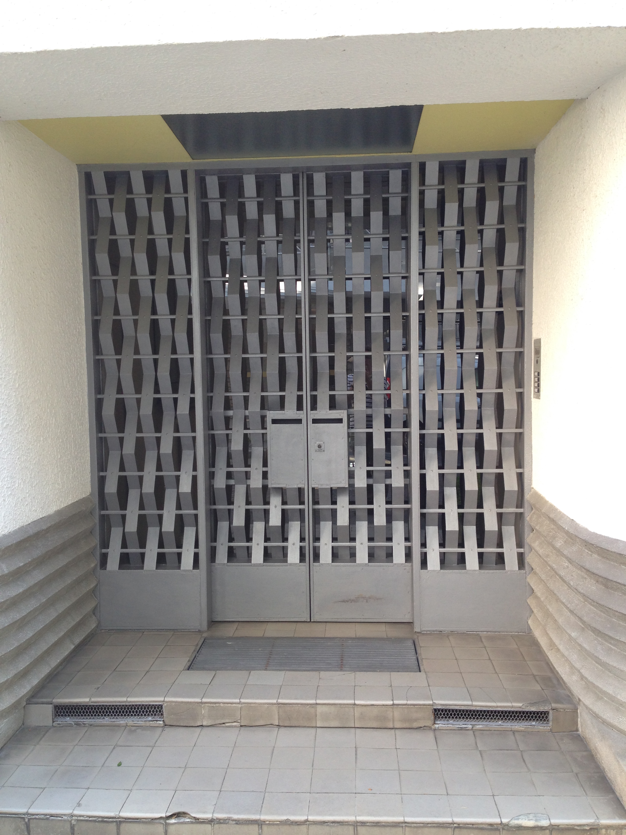 Security grille on Rue Mallet-Stevens