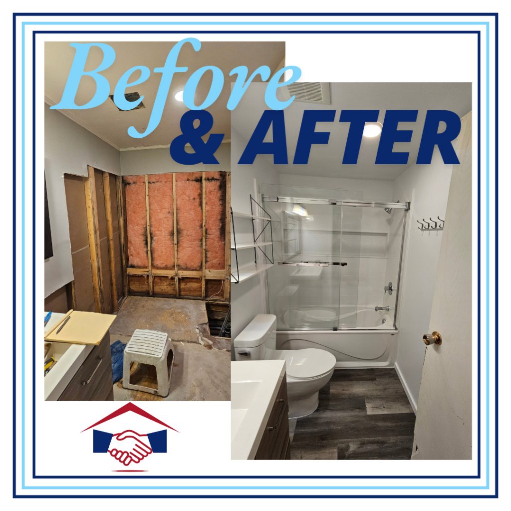 Shawnigan bathroom reno before and after