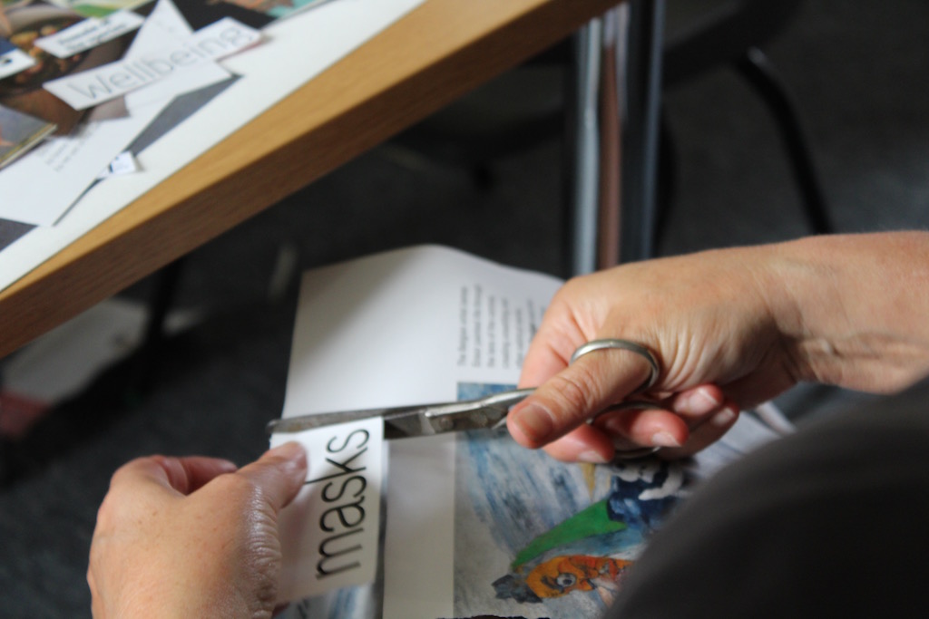 Julie 'doing' collage