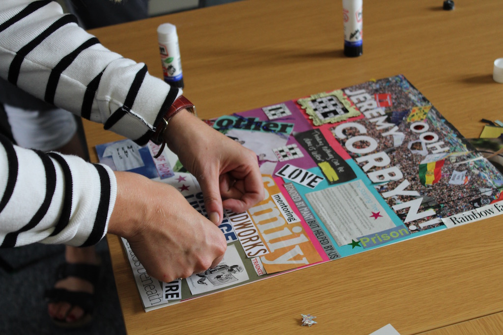 Sarah's collage in progress