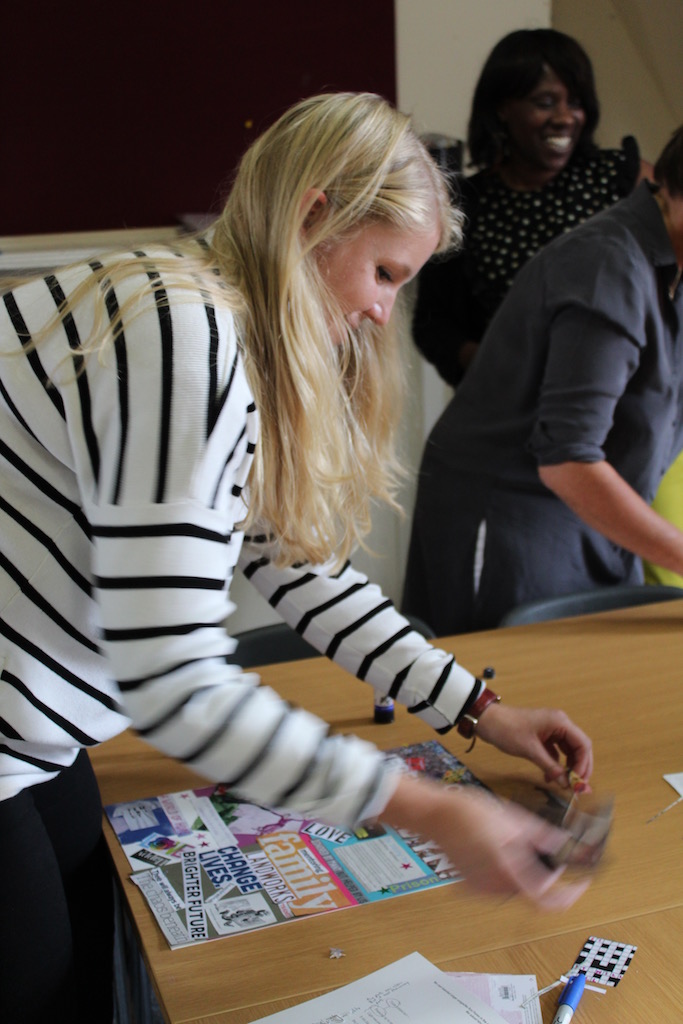 Sarah 'doing' collage