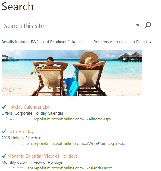 Visual Best Bet SharePoint