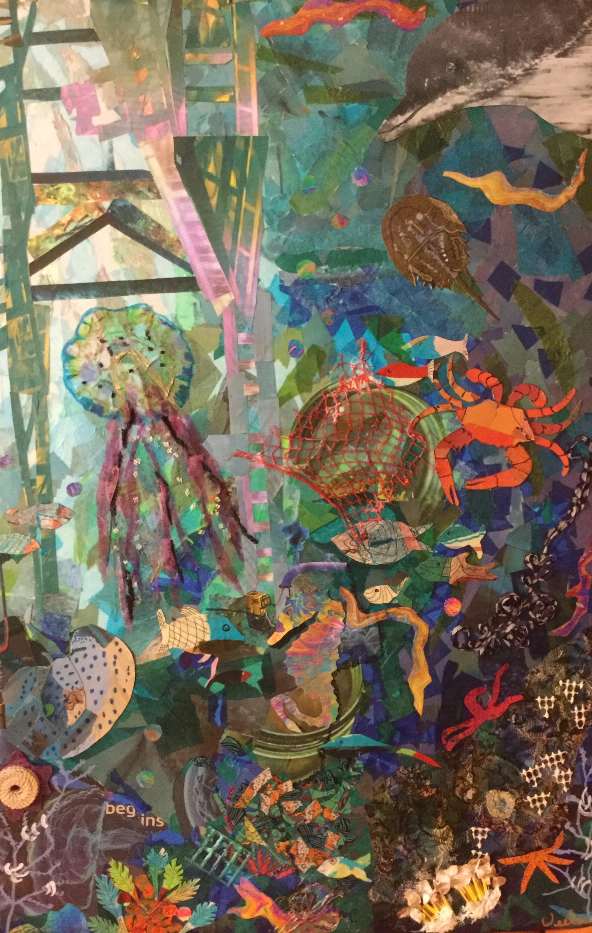 24" x 36", Paper, fabric, plastic