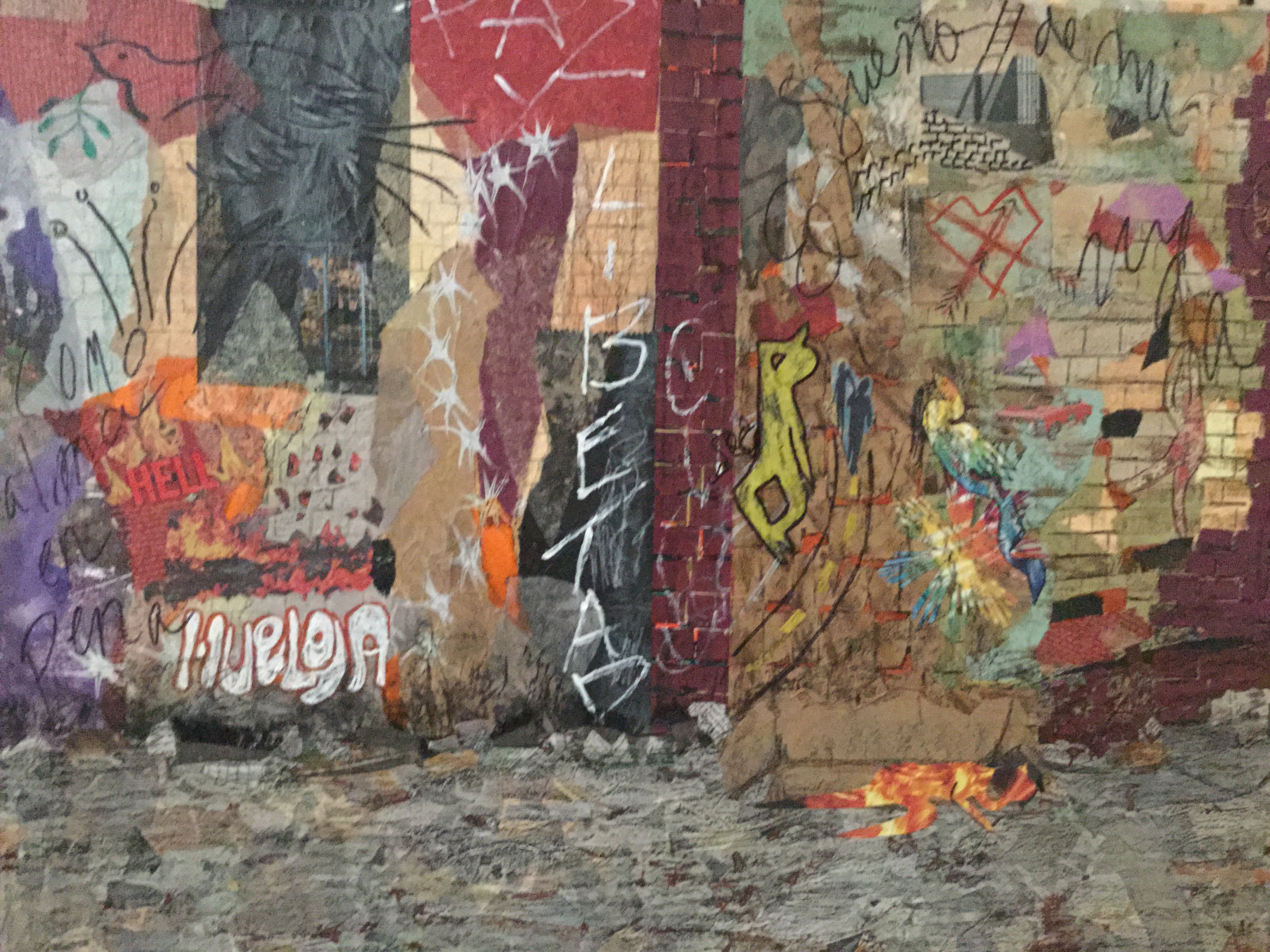 30" x 40", Paper, paint and crayon