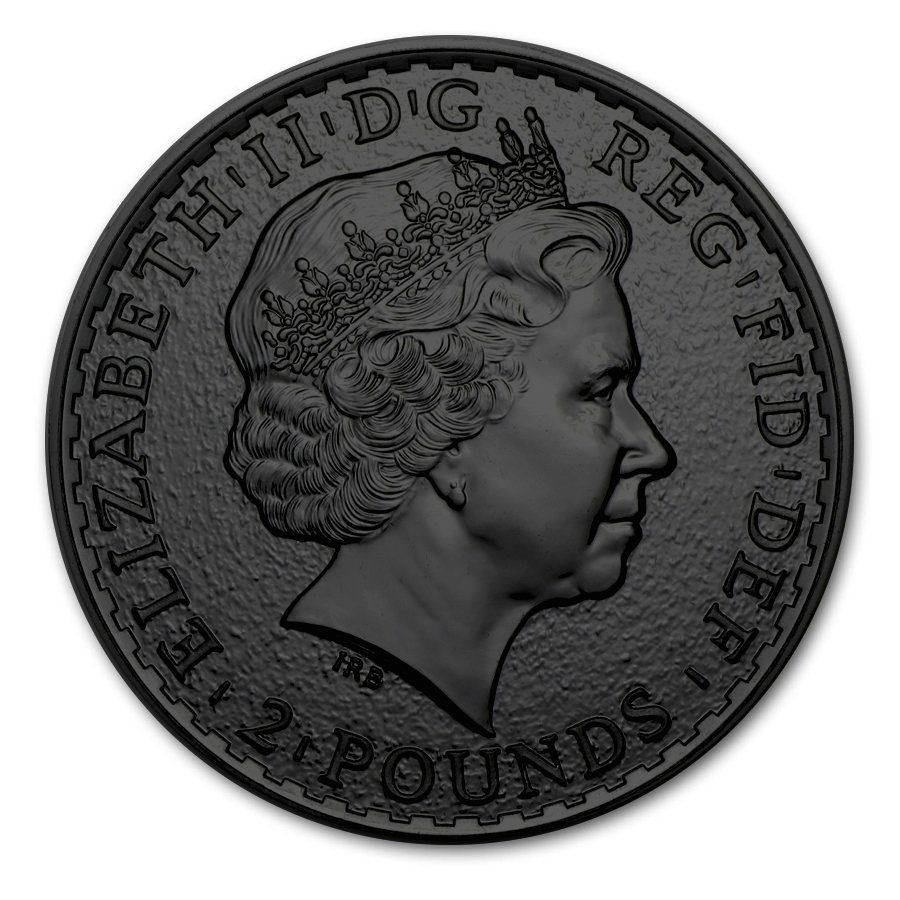 Burning Britannia Ruthenium 24K Gold Plated Silver Coin 1oz 2015