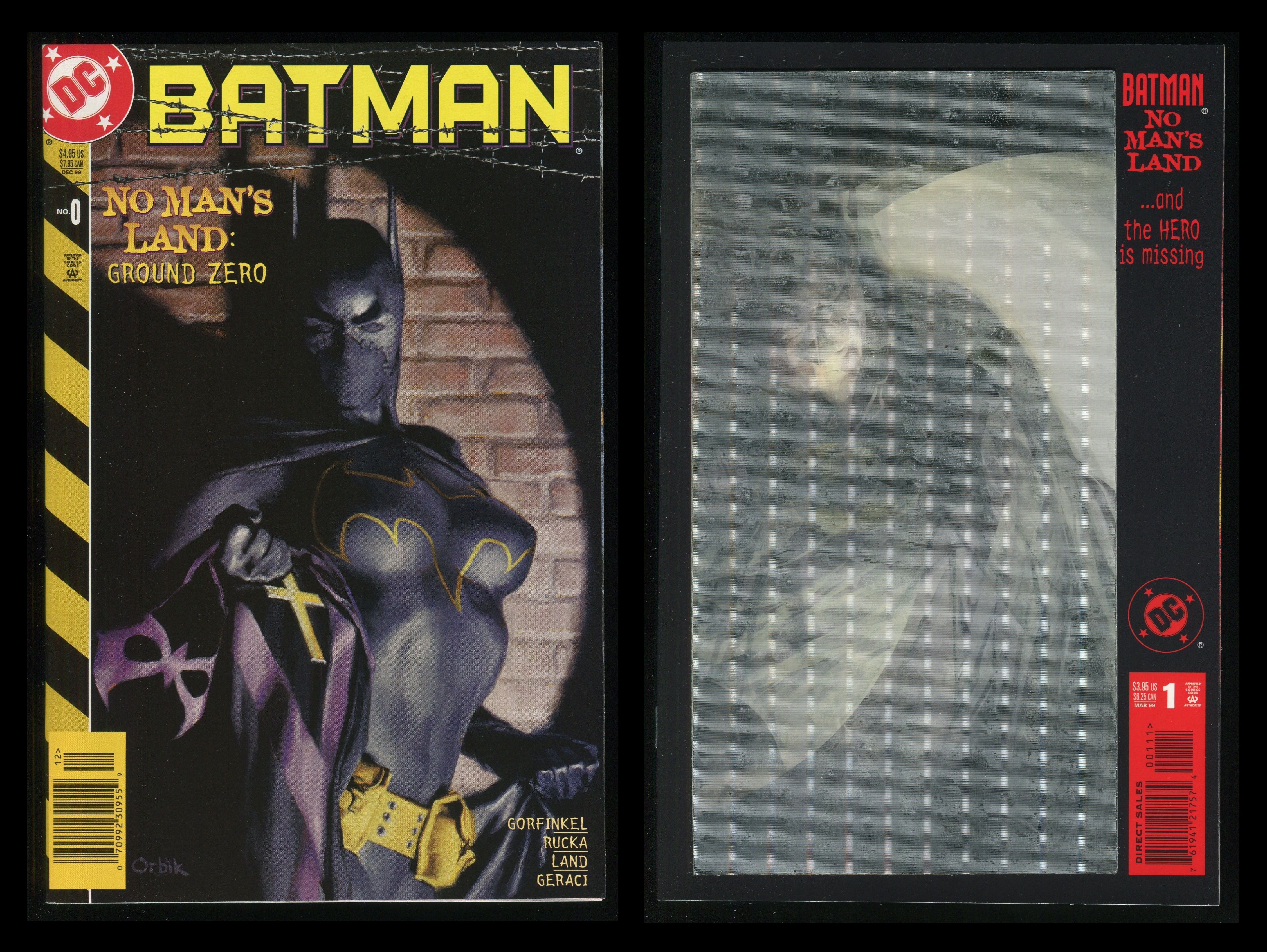 Batman No Man's Land Comic Set 0-1 Lot Lenticular Magic Motion