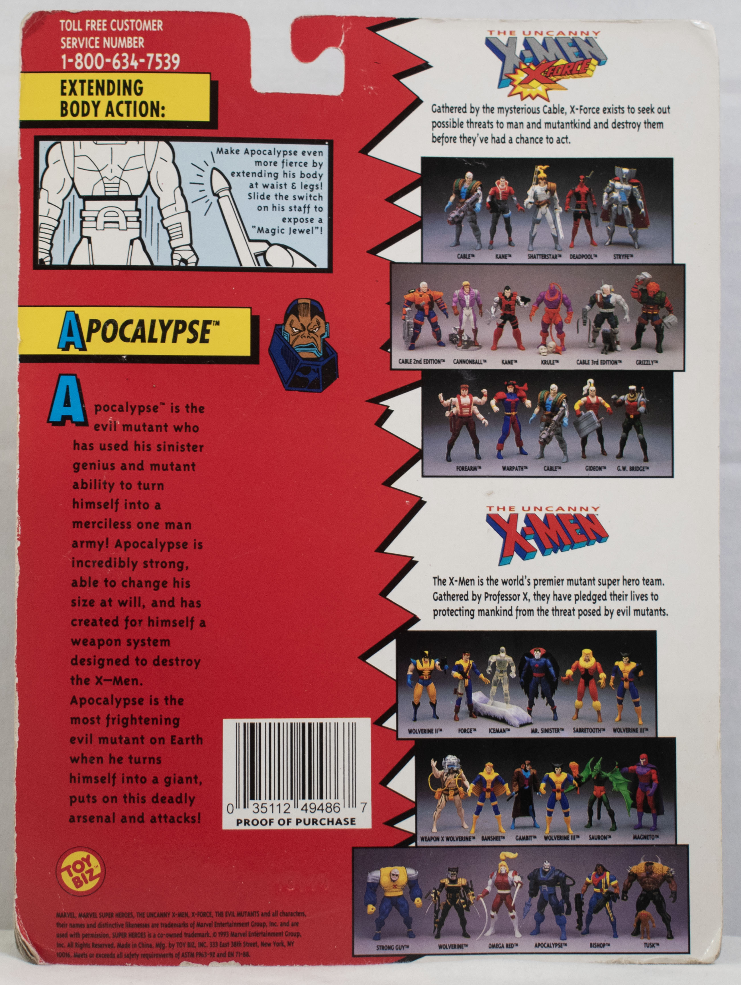 Uncanny X-Men The Evil Mutants Apocalypse Action Figure Toy Biz