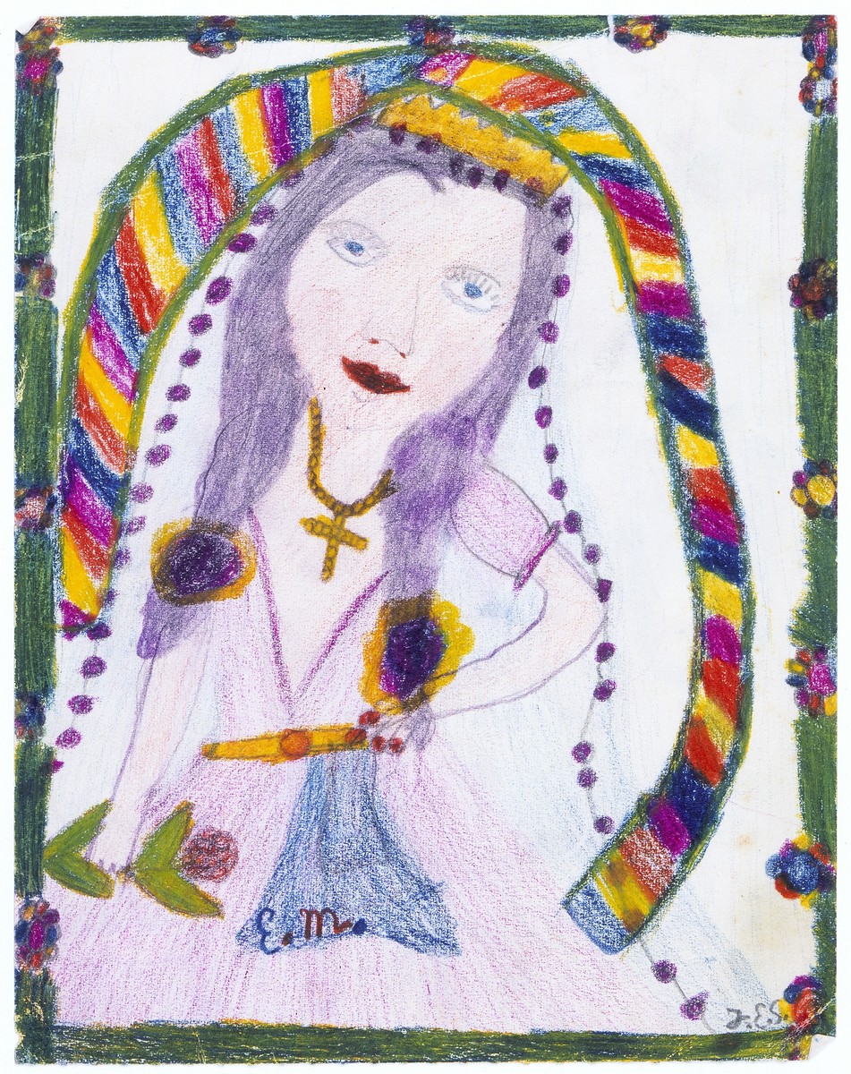 Click anywhere on the slide and let go your mouse button to establish the starting point of your curve. Child S Drawing Of A Girl With Long Hair Wearing A Cross A Multi Striped Ribbon Surrounds Her Collections Search United States Holocaust Memorial Museum