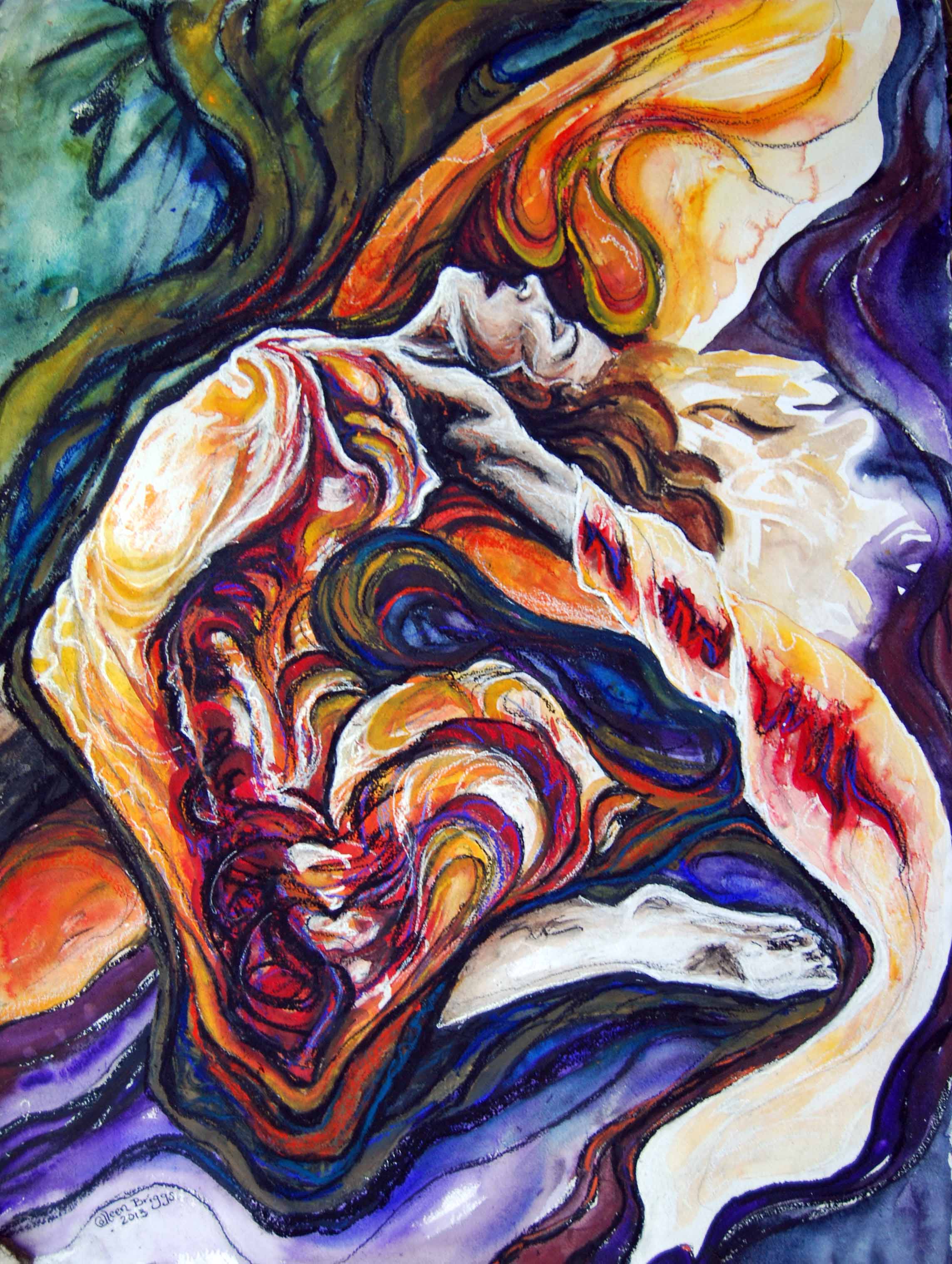 Called; 2013; 22" x 30"; mixed media: charcoal, watercolor, pencil, pastel.