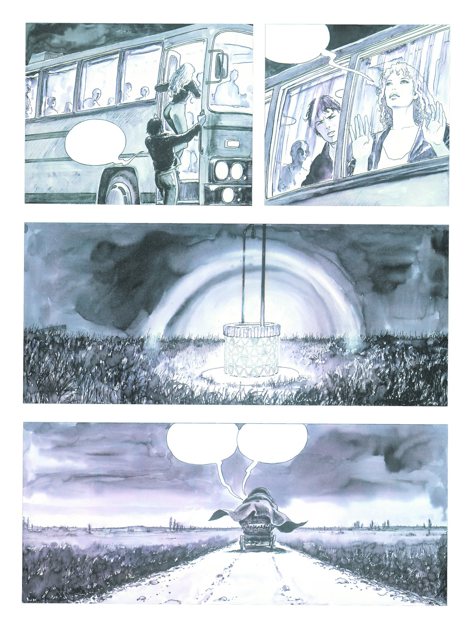 Milo Manara, "A riveder le stelle. Le avventure metropolitane di Giuseppe Bergman", 1999, p. 10, collezione dell'autore