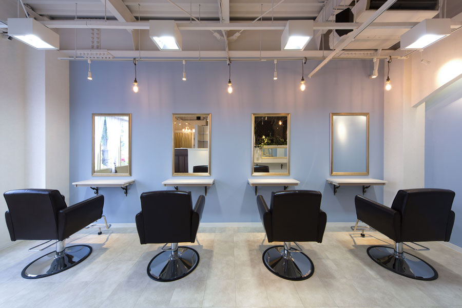 大阪府の美容室・美容院・ヘアサロンの内装デザイン事例（株式会社colmo design plus i）