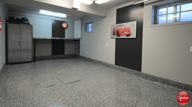 Plancher de garage époxy full flake