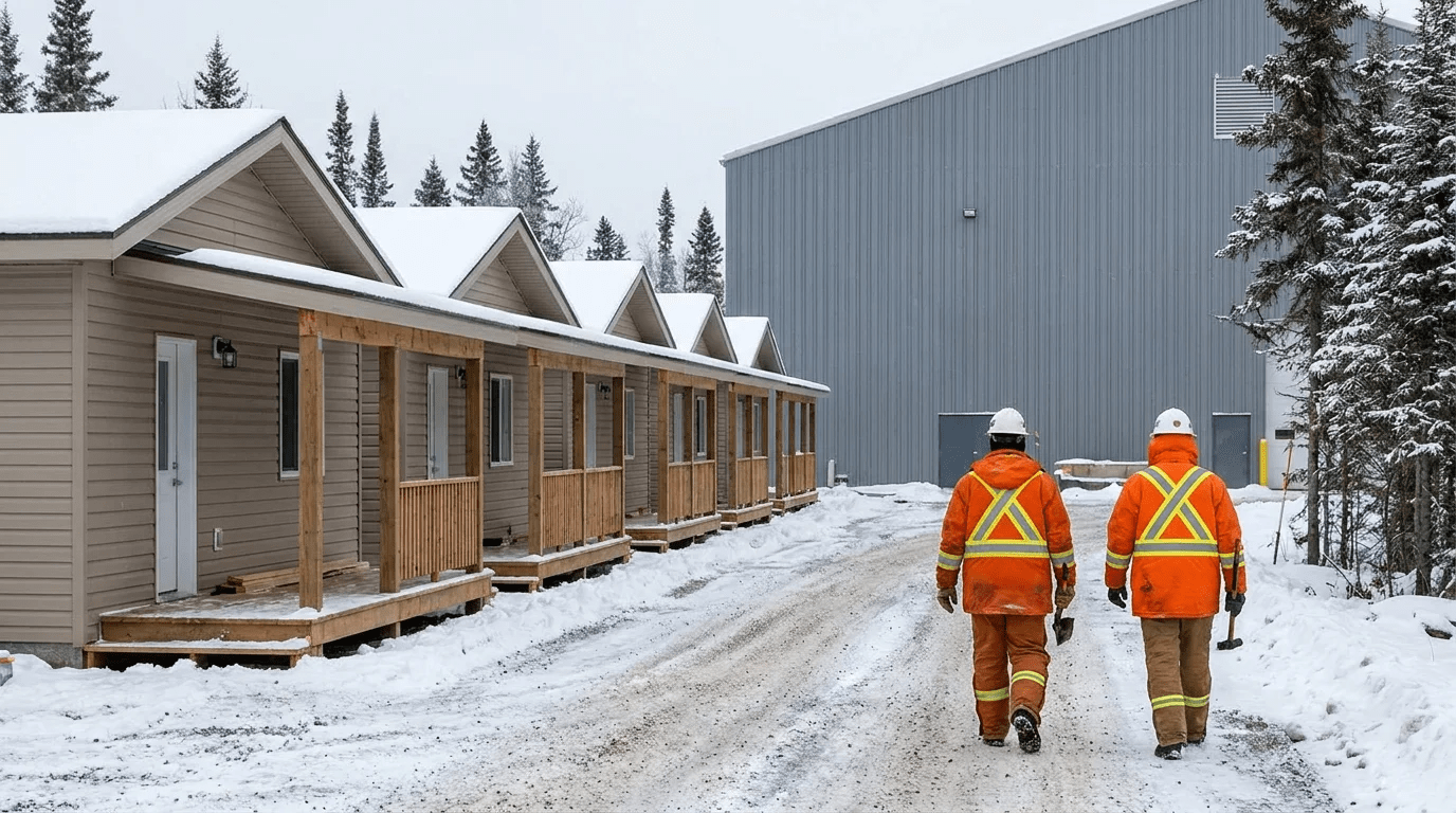 modular camp vs permanent structure cost mining Canada