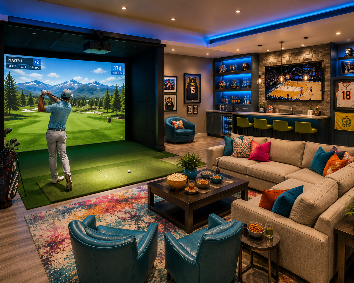 Ideas for Home Additions The Golf Simulator and Sports Entertainment Room