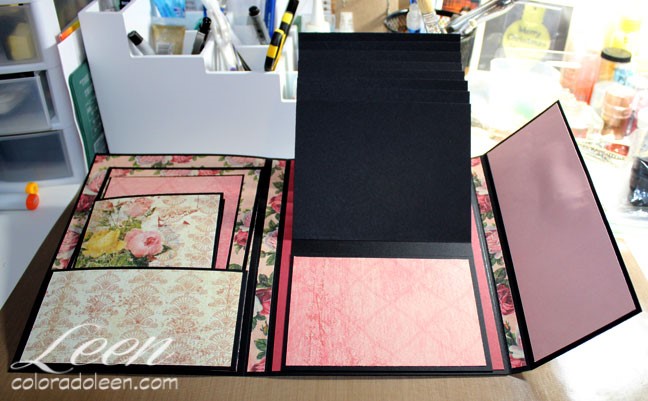 Photo showing all of the waterfall flaps in today's Folio Flip Album Tutorial post.
