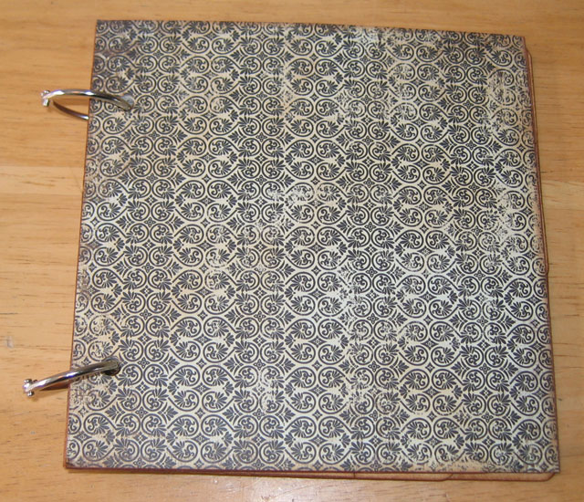 Front cover of today's Flashback Friday File Folder Mini Album made with file folders are 7Gypsies pattern paper.