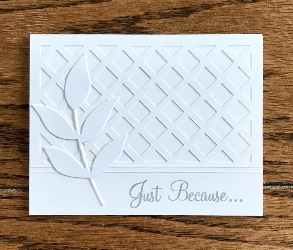 Photo of another card made for today’s project featuring an SVG file I created. 