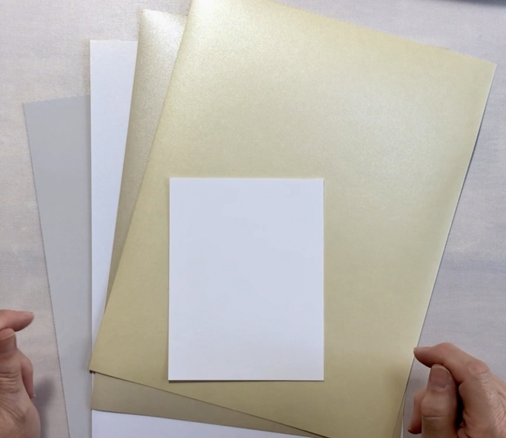 Photo of the four options for colored card for today’s post I Need a Wedding Card Mr and Mrs.