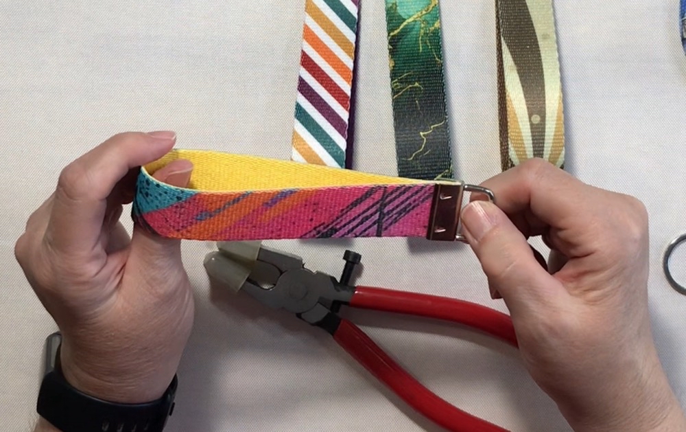 Photo of the first finished Sublimated Wristlet Keychain.