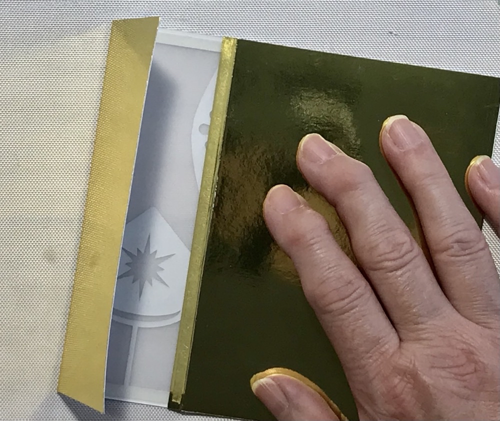 Photo showing how I folded the lantern to adhere it together.