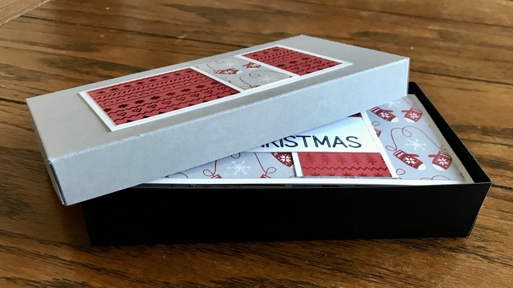 Photo of the finished mini slimline envelope box.