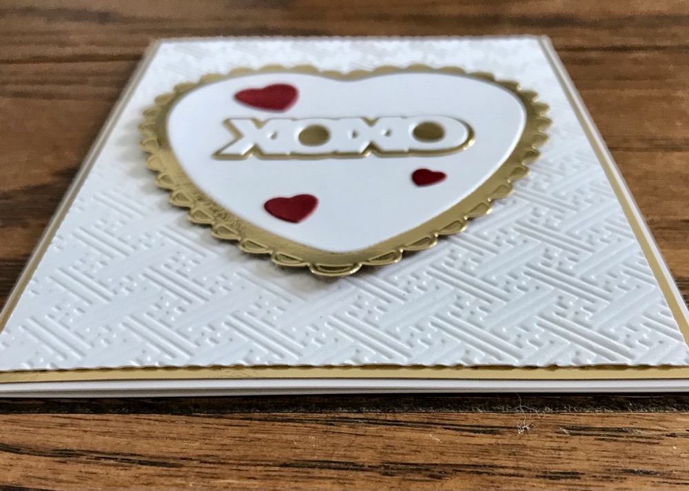 Side photo showing the bit of elevation from using 3L Thin Foam Squares to pop up the focal image on this card.