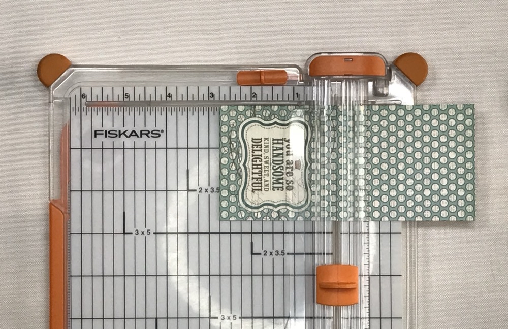 Photo showing the final cut for the front of today's card project cut to 2 3/4" tall.