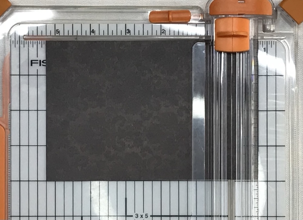 Photo showing the pattern paper for the back panel of the card cutting to 5 1/4" tall for today's project.