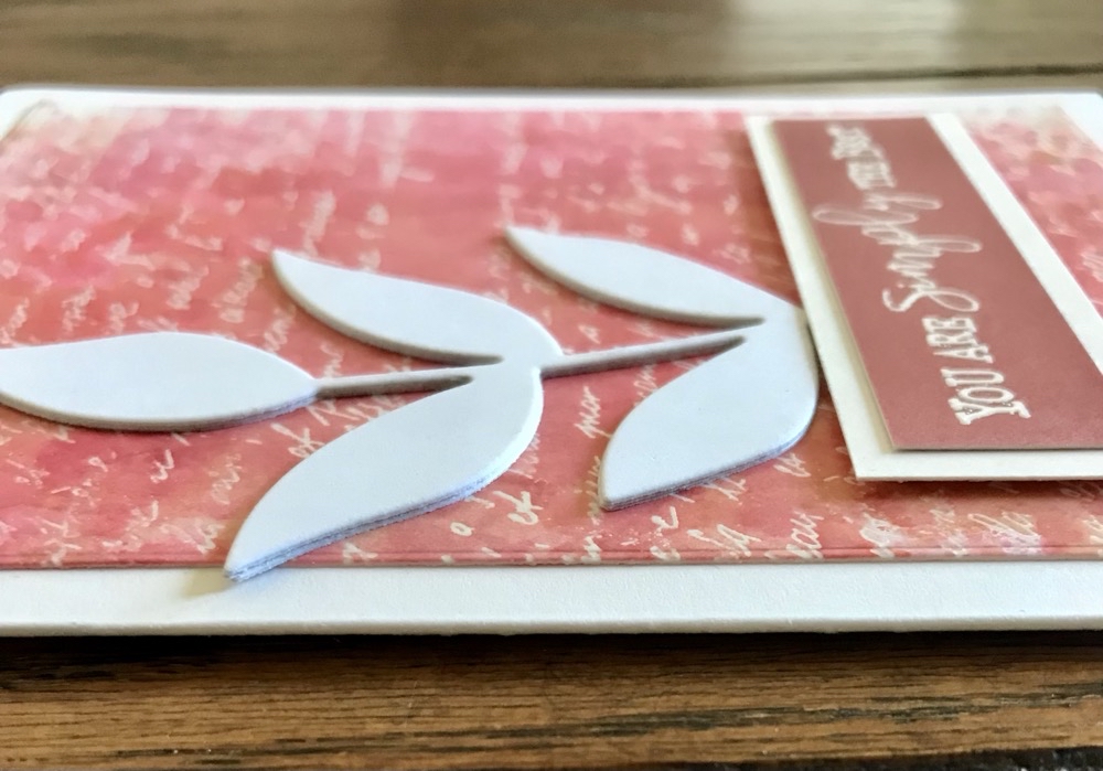Photo showing how tick three layers of the Foliage Trio Die cut is.