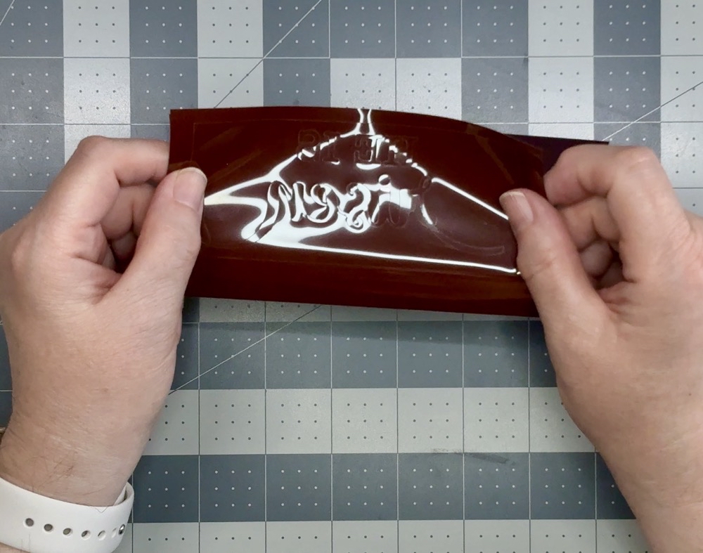 Screen shot showing my error in placing the HTV onto the cutting mat the incorrect way.
