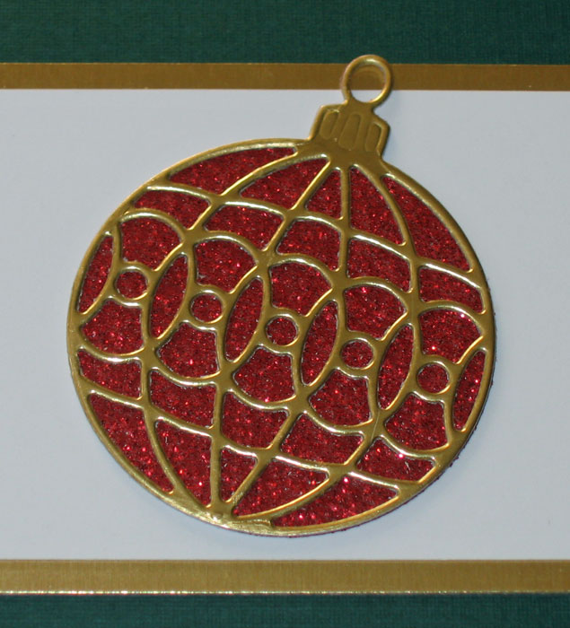 Photo of of of the beautiful Elizabeth Crafts Designs round ornament dies used for our 2015 Christmas Cards.