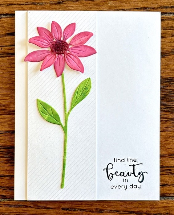 Photo of the second additional card created for today’s Project made with Picked Raspberry and Mowed Lawn Distress Oxide Sprays.